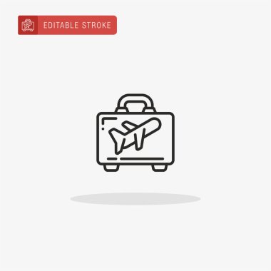 Çanta ikon vektörü. Sunum için bavul simgesi.