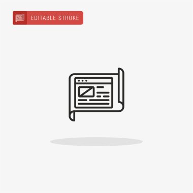 Şablon simgesi vektörü. Sunum için plan simgesi.