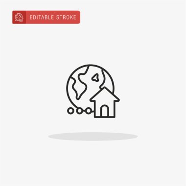 Küre simgesi vektörü. Sunum için dünya simgesi.