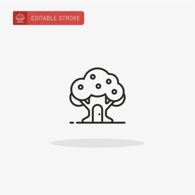 Ağaç Evi ikon vektörü. Sunum için Ağaç Evi simgesi.