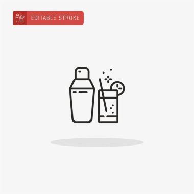 Kokteyl Shaker ikon vektörü. Sunum için Cocktail Shaker simgesi.