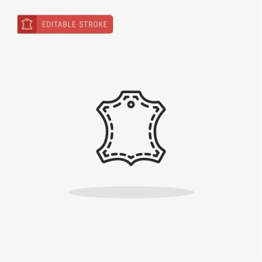 Deri ikon vektörü. Sunum için deri simgesi.