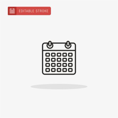 Takvim simgesi vektörü. Sunum için takvim simgesi.