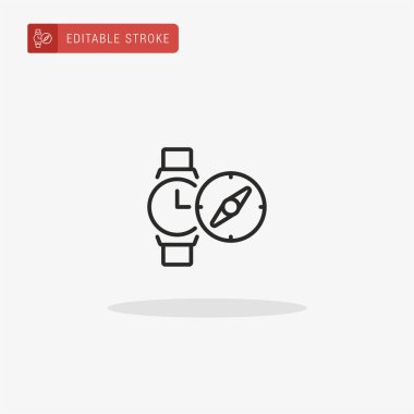 Pusula simgesi vektörü. Sunum için pusula simgesi.