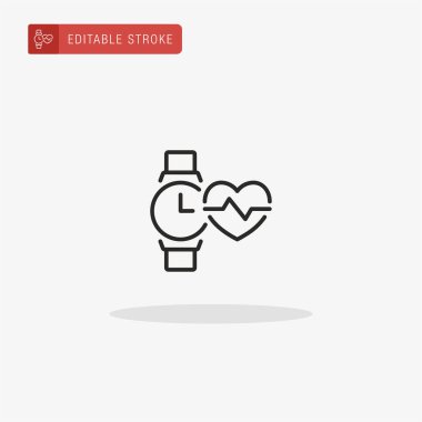 Kalp atış hızı monitörü ikon vektörü. Sunum için Kalp Hızı İzleyici simgesi.