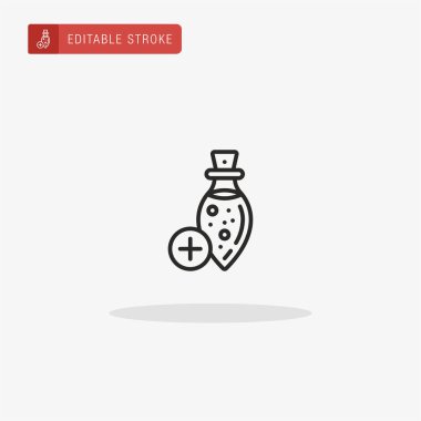 İksir ikonu vektörü. Sunum için iksir simgesi.