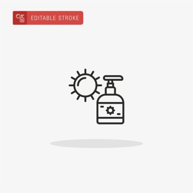 Güneş kremi ikon vektörü. Sunum için Güneş Kremi simgesi.