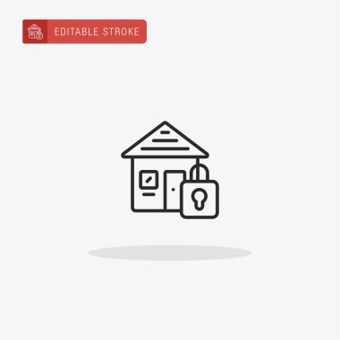 Kilitli Ev simgesi vektörü. Sunum için Kilitli Ev simgesi.