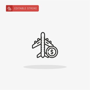 Düzlem simgesi vektörü. Sunum için düzlem simgesi.