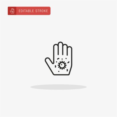 Bakteri simgesi vektörü. Sunum için bakteri simgesi.