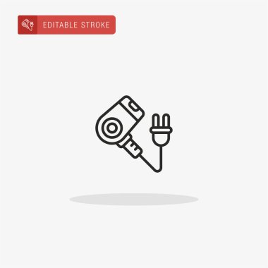 Saç kurutma ikonu vektörü. Sunum için Saç Kurutma simgesi.