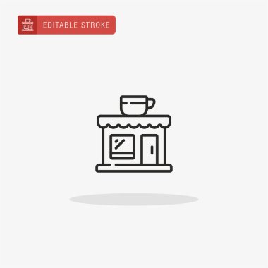 Kafe ikon vektörü. Sunum için kafe simgesi.