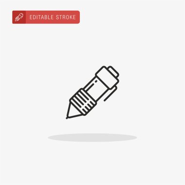 Kalem simgesi vektörü. Sunum için kalem simgesi.