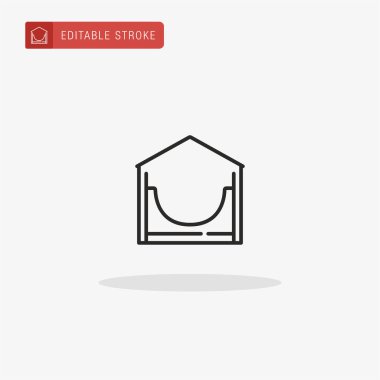 Rampa simgesi vektörü. Sunum için ramp simgesi.