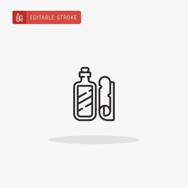 Şişe ikonu vektörü. Sunum için şişe simgesi.