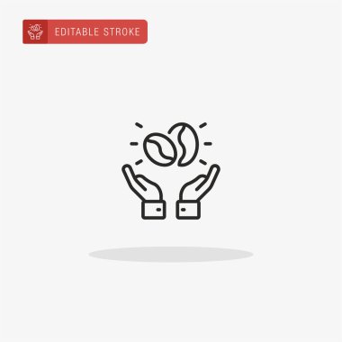 Fasulye ikonu vektörü. Sunum için fasulye simgesi.