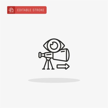 Teleskop ikon vektörü. Sunum için teleskop simgesi.