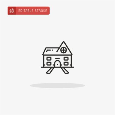 Konak ikon vektörü. Sunum için konum simgesi.