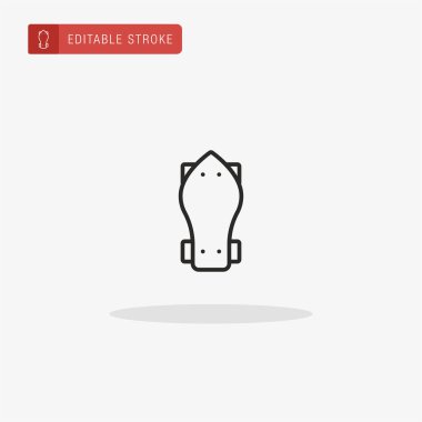 Kaykay ikonu vektörü. Sunum için kaykay simgesi.