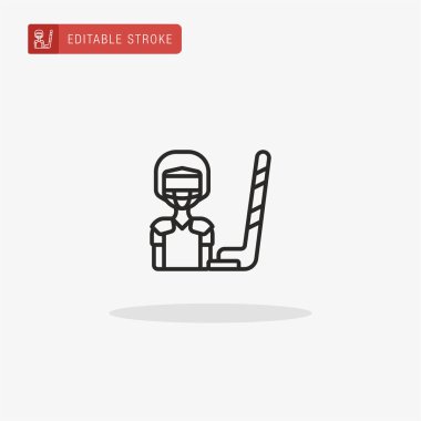 Hokey oyuncusu ikon vektörü. Sunum için hokey oyuncusu simgesi.