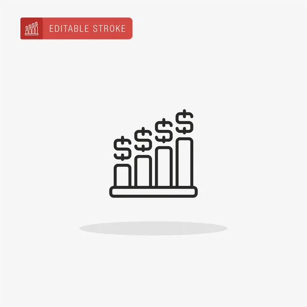 Bar Graph Ikon Vektor Grafikon Bemutatáshoz — Stock Vector