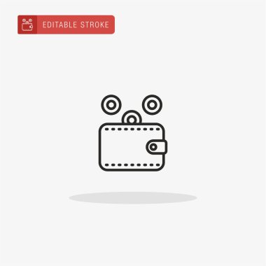 Cüzdan simgesi vektörü. Sunum için cüzdan simgesi.