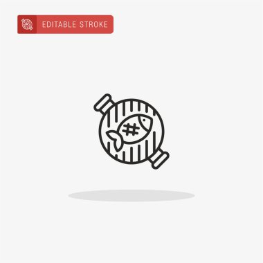 Balık ikonu vektörü. Sunum için balık simgesi.