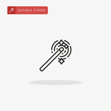 Asa simgesi vektörü. Sunum için değnek simgesi.