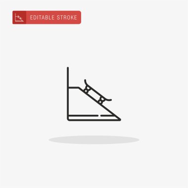 Rampa simgesi vektörü. Sunum için ramp simgesi.