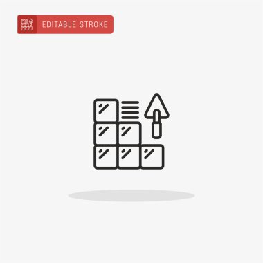 Döşeme simgesi vektörü. Sunum için kiremit simgesi.