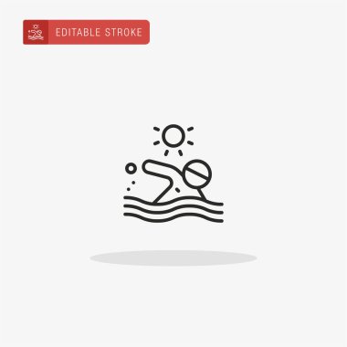 Yüzme ikonu vektörü. Sunum için yüzme simgesi.