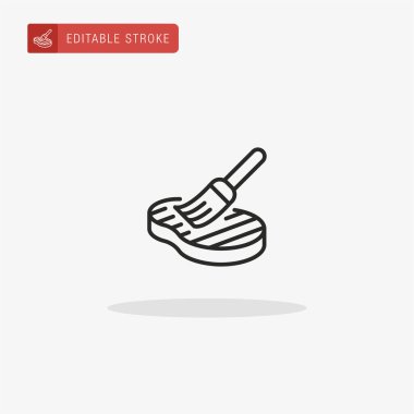 Biftek ikonu vektörü. Sunum için biftek simgesi.