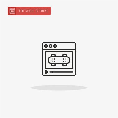 Çevrimiçi Video simgesi vektörü. Sunum için çevrimiçi Video simgesi.