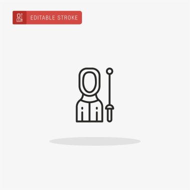 Eskrim ikonu vektörü. Sunum için eskrim simgesi.