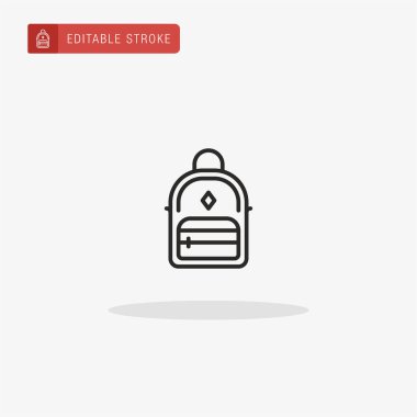 Sırt çantası ikon vektörü. Sunum için sırt çantası simgesi.