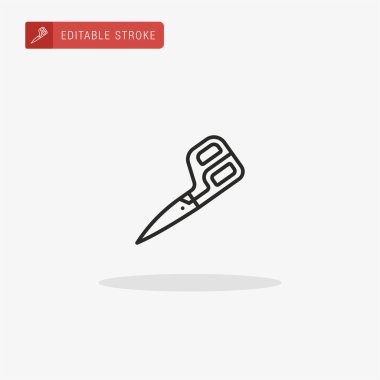 Makas ikon vektörü. Sunum için makas simgesi.