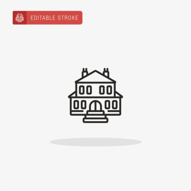 Konak ikon vektörü. Sunum için konum simgesi.