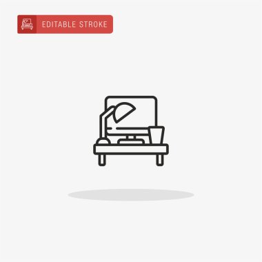 Masa simgesi vektörü. Sunum için masa simgesi.