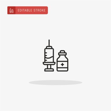 Aşı ikonu vektörü. Sunum için aşı simgesi.