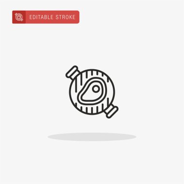 Biftek ikonu vektörü. Sunum için biftek simgesi.