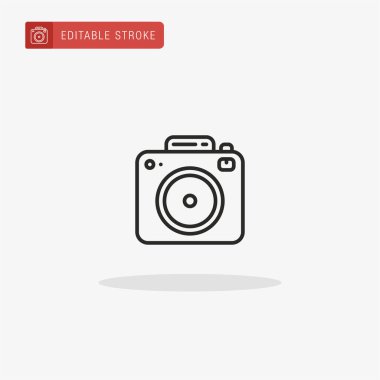 Kamera simgesi vektörü. Sunum için kamera simgesi.