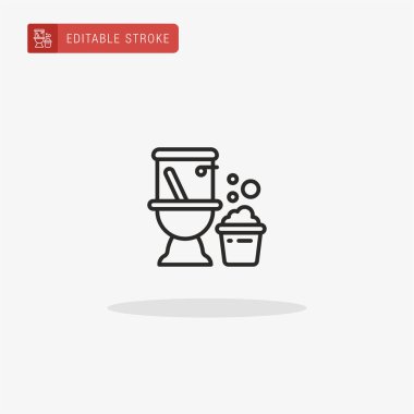 Tuvalet ikonu vektörü. Sunum için tuvalet simgesi.