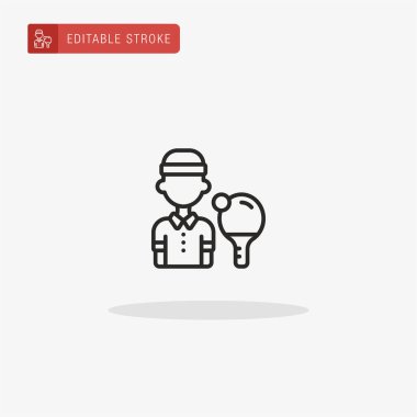 Masa tenisi ikon vektörü. Sunum için Tablo Tenisi simgesi.