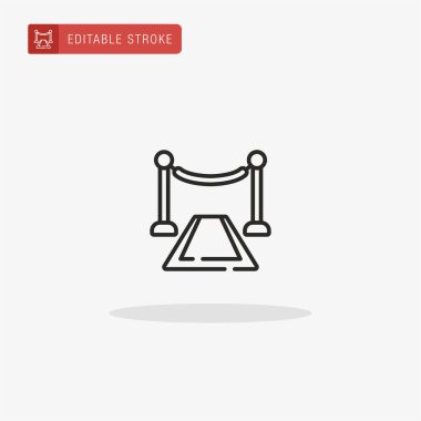 Kırmızı Halı ikonu vektörü. Sunum için kırmızı halı simgesi.