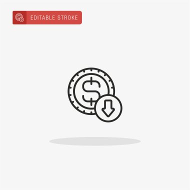 Ok simgesi vektörünü indir. Sunum için Down Arrow simgesi.