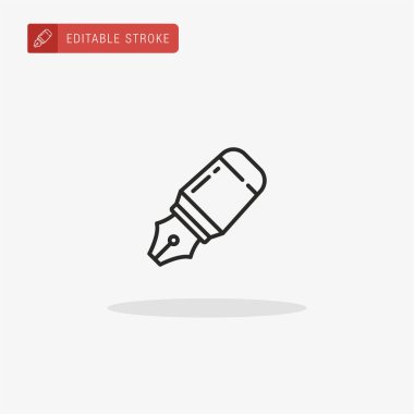 Dolma kalem simgesi vektörü. Sunum için Dolma Kalemi simgesi.