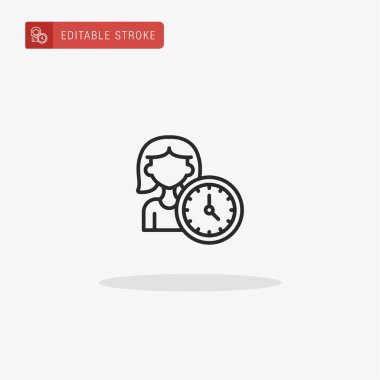 Saat simgesi vektörü. Sunum için saat simgesi.