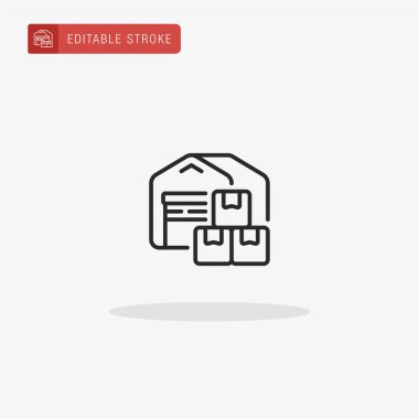 Depo ikonu vektörü. Sunum için depo simgesi.