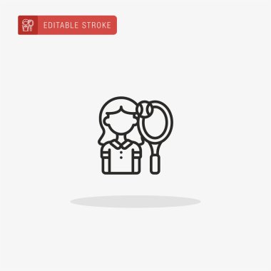 Tenis oyuncusu ikon vektörü. Sunum için tenis oyuncusu simgesi.