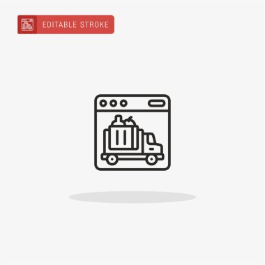 Yemek teslimatı ikon vektörü. Sunum için Yemek Teslimatı simgesi.